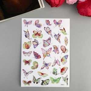Наклейка бумага "Бабочки" 14,8х21 см