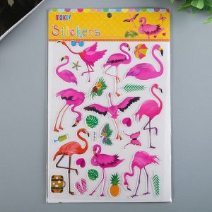Наклейка пластик "Фламинго" 30х19 см