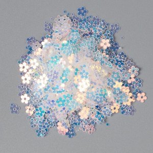 Глиттер в баночке «Цветок белый с синим отливом», 5 х 2 х 2 см