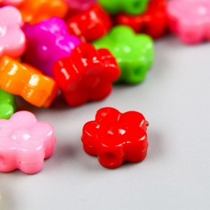 Набор бусин для творчества пластик "Цветные микро цветочки" набор 150 шт 0,4х0,9х0,9 см