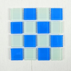 Мозаика стеклянная на клеевой основе № 27, цвет белый с синим