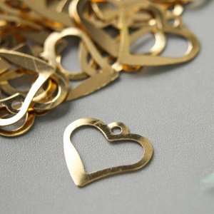 Декор для творчества металл "Сердце" золото набор 100 шт 1,8х1,8 см