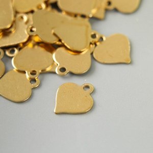 Декор для творчества металл "Сердечко" золото набор 100 шт 0,8х0,8 см