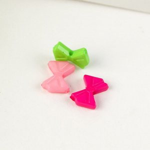 Бусины для творчества пластик «Яркие бантики», набор 120 шт., 0.2x1x0.7 см