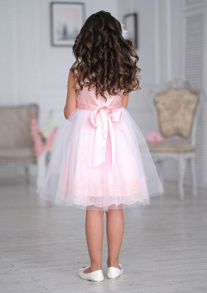 Восхитительное нарядное платье для маленьких принцесс, цвет персиковый