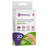 КЛИНСА ПЛАСТЫРЬ БАКТЕРИЦИДНЫЙ ВЛАГОСТОЙКИЙ 1,9Х7,2 СМ НАБОР ALOE VERA №20 С АЛОЭ (НАТУРАЛЬНЫЙ)