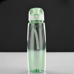Бутылка для воды 700 мл, прозрачная, крышка с соской, на браслете, микс, 7х22 см