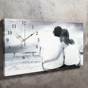 Часы настенные, серия: Люди, на холсте "Влюбленная пара", 40х76  см, микс