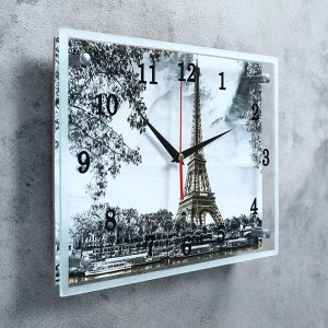 Часы настенные, серия: Город, "Эйфелева башня, 25х35 см
