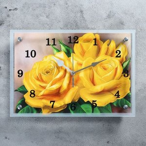 Часы настенные, серия: Цветы, "Розы", 25х35  см, в ассортименте