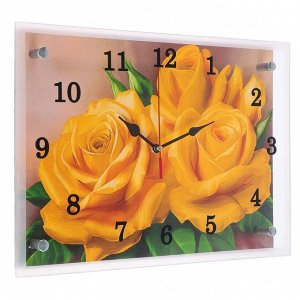 Часы настенные, серия: Цветы, "Розы", 25х35  см, микс