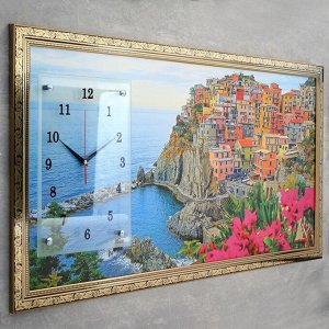Часы-картина настенные, серия: Природа, "Италия", 50х100  см, микс