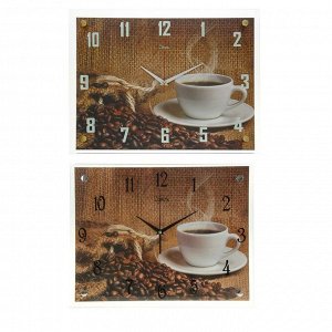 Часы настенные, серия: Кухня, "Кофе" 35х45  см, в ассортименте