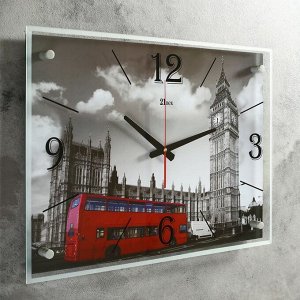 Часы настенные. серия: Город. "Лондон". стекло. 40х56  см. форма стрелок МИКС
