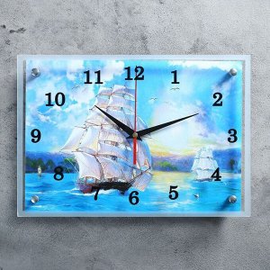 Часы настенные, серия: Море, "Корабли", 25х35  см