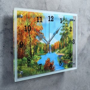 Часы настенные, серия: Природа, "Лесная река"25х35 см, в ассортименте