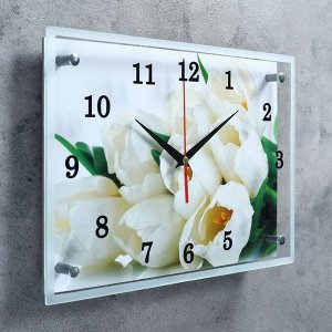 Часы настенные, серия: Цветы, "Тюльпаны", 25х35 см в ассортименте