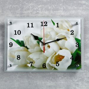 Часы настенные, серия: Цветы, "Тюльпаны", 25х35 см в ассортименте