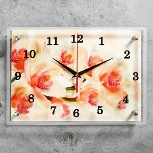 Часы-картина настенные, серия: Цветы, "Орхидея", 25х35 см
