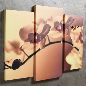 Часы настенные модульные «Веточка орхидеи», 60 х 80 см