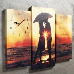 Часы настенные модульные «Влюблённая пара на берегу», 60 ? 80 см