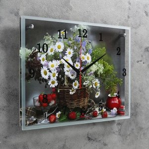 Часы настенные, серия: Цветы, "Цветы и ягоды", 30х40 см