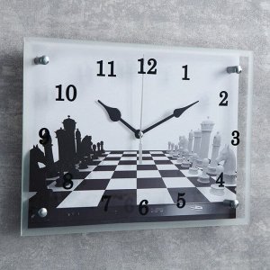 Часы настенные, серия: Интерьер, "Шахматная партия"25х35 см, в ассортименте