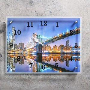 Часы настенные, серия: Город, "Бруклинский мост", 30х40  см, в ассортименте