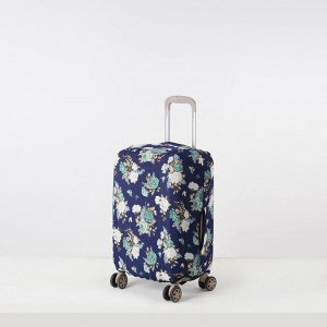 Чехол для чемодана 024 20", 36*24*49, зеленые цветы на синем