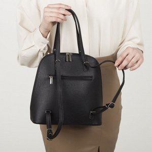 Сумка-рюкзак, отдел на молнии, наружный карман, цвет чёрный
