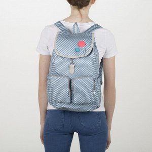 Рюкзак молодёжный, отдел на стяжке, 2 наружных кармана, 2 боковых кармана, цвет голубой
