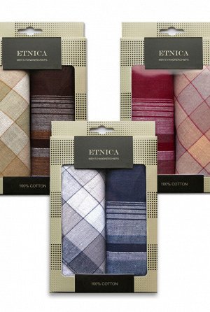 Подарочный набор мужских носовых платков "ETNICA" 2 шт