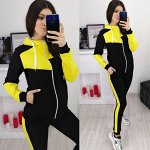 Женский Спортивный костюм 7007 &quot;ДвухЦветный №1&quot; Желтый