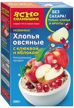 ХЛОПЬЯ ОВСЯНЫЕ КЛЮКВА\ЯБЛОКО 300 гр