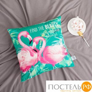 Чехол на подушку "Этель" Flamingo 40х40 см, 100% п/э, велюр   4304071