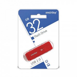 Флэш-диск 32 GB, SMARTBUY Dock, USB 2.0, красный, SB32GBDK-R