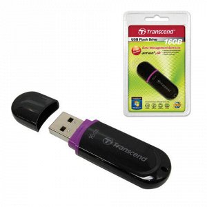 Флэш-диск 16 GB, TRANSCEND JetFlash 300, USB 2.0, черный, TS16GJF300