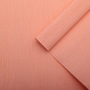 Бумага креп, простой, цвет персиковый, 0,5 х 2,5 м