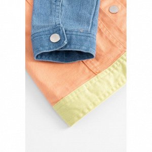 Ветровка 97% хлопок 3% эластан Разноцветная хлопковая куртка на кнопках. Дизайн сочетает в себе комбинацию из трех цветов. Куртка так же декорирована одной вышивкой с передней и принтом с задней сторо