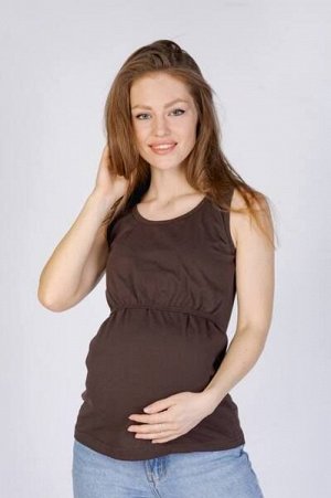 Майка для беременных икормящих цвет коричневый