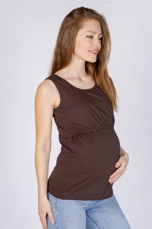 Майка для беременных икормящих цвет коричневый