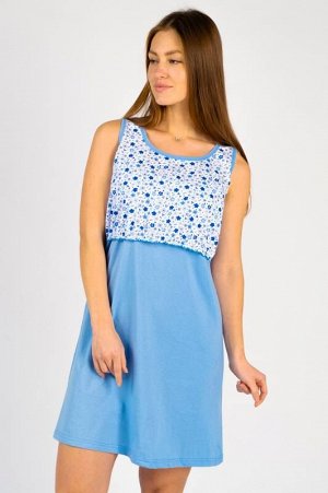 Сорочка для беременных и кормящих «Лиза» цвет голубой