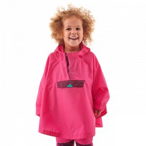 Пончо походное водонепроницаемое для детей 2-6 лет розовое MH100 KID