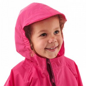 Пончо для походов водонепроницаемое для детей 2-6 лет розовое MH100 KID QUECHUA