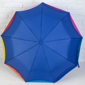 Зонт полуавтоматический «Радуга», 3 сложения, 9 спиц, R = 48 см, цвет МИКС