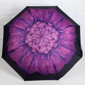 Зонт полуавтоматический «Цветы», 3 сложения, 8 спиц, R = 48 см, цвет МИКС