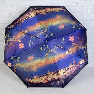 Зонт полуавтоматический «Города», 3 сложения, 8 спиц, R = 48 см, цвет МИКС