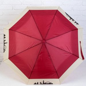 Зонт полуавтоматический, 3 сложения, 8 спиц, R = 49 см, цвет МИКС