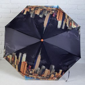 Зонт автоматический «Города и цветы», в подарочной упаковке, 3 сложения, 8 спиц, R = 51 см, цвет МИКС