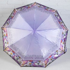 Зонт автоматический «Цветы», в подарочной упаковке, 3 сложения, 9 спиц, R = 51 см, цвет МИКС